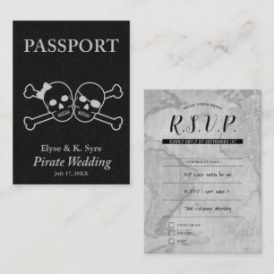 Carte De Visite mariage pirate inserts rsvp