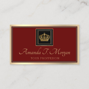 Carte De Visite Mariage Royal Event Gold Frame Crown Bourgogne