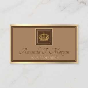 Carte De Visite Mariage Royal Event  Golden Crown Brown VIP encadr