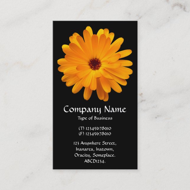 Carte De Visite Marigold orange - Noir (Devant)