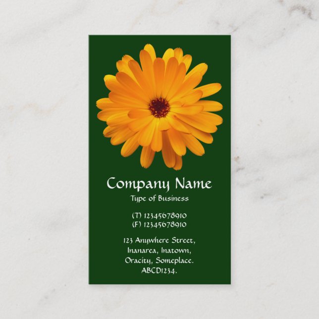 Carte De Visite Marigold orange - Vert foncé (Devant)