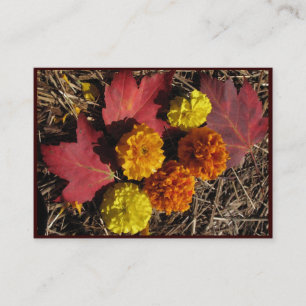 Carte De Visite Marigolds et Maple Feuilles ATC