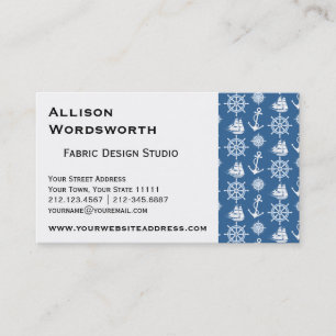 Carte De Visite Marin de capitaine de bateau bleu nautique et