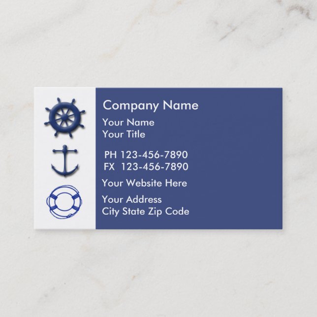 Carte de visite marine (Devant)