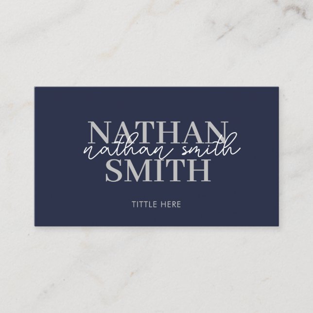 Carte De Visite Marine bleu moderne tendance élégant (Devant)