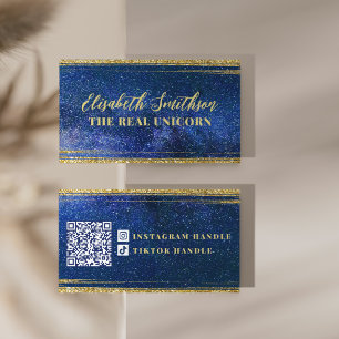Carte De Visite Marine Bleu Parties scintillant Feminine Céleste P