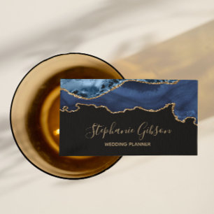 Carte De Visite Marine Blue Gold Agate