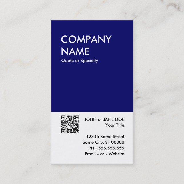 Carte De Visite marine bold concevoir votre propre code QR (Devant)