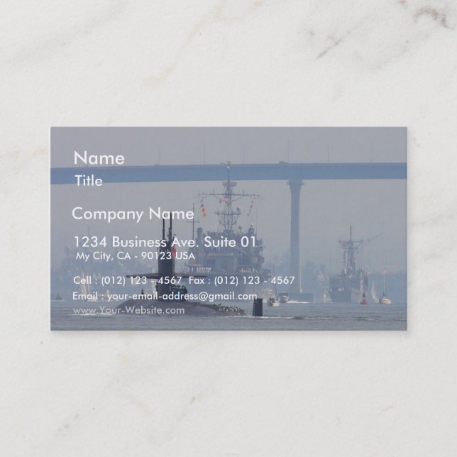 Carte De Visite Marine de bateaux nucléaires de sous-marins de (Devant)