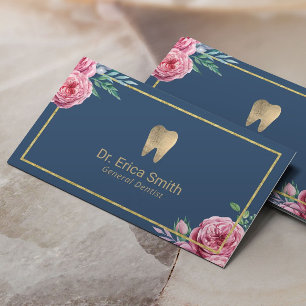 Carte De Visite Marine élégante de soins dentaires et dentiste