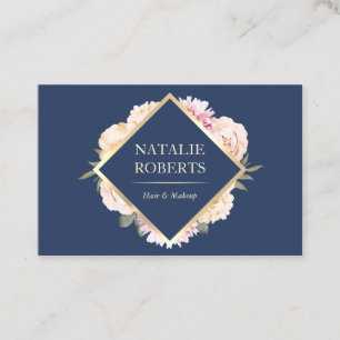 Carte De Visite Marine Maquillage bleu Artiste Salon des cheveux V