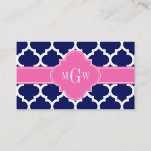 Carte De Visite Marine Whats Marocain #5 Hot Pink2 3 Monogramme in