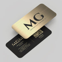 Marketing Black Faux Or Monogramme Élégant Moderne