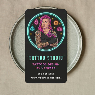 Carte De Visite Marketing de Studio de Tatouage pour Artistes Tato