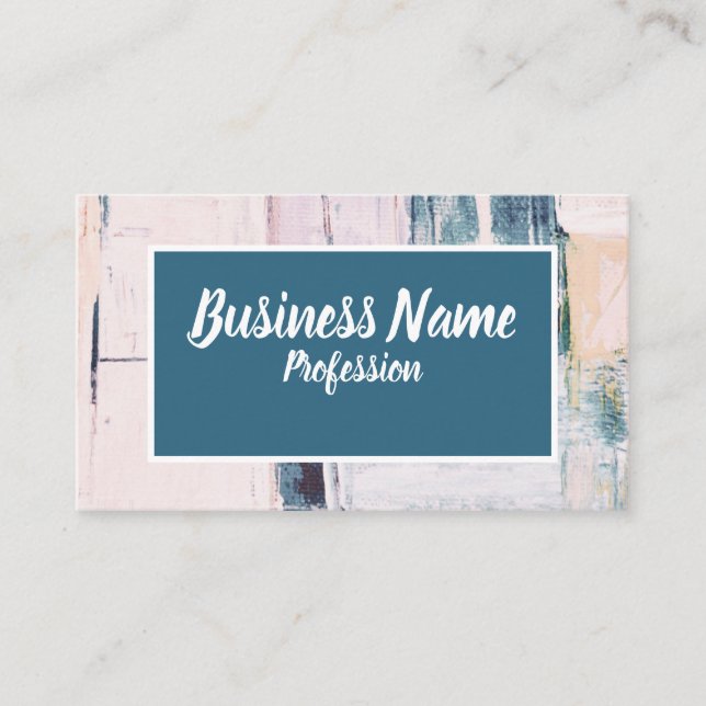 Carte De Visite Marketing d'entreprise turquoise abstrait (Devant)