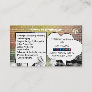 Carte de visite marketing des médias sociaux amusa
