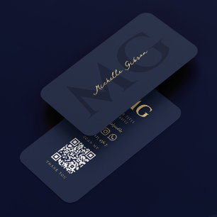 Carte De Visite Marketing professionnel Dark Navy bleu moderne