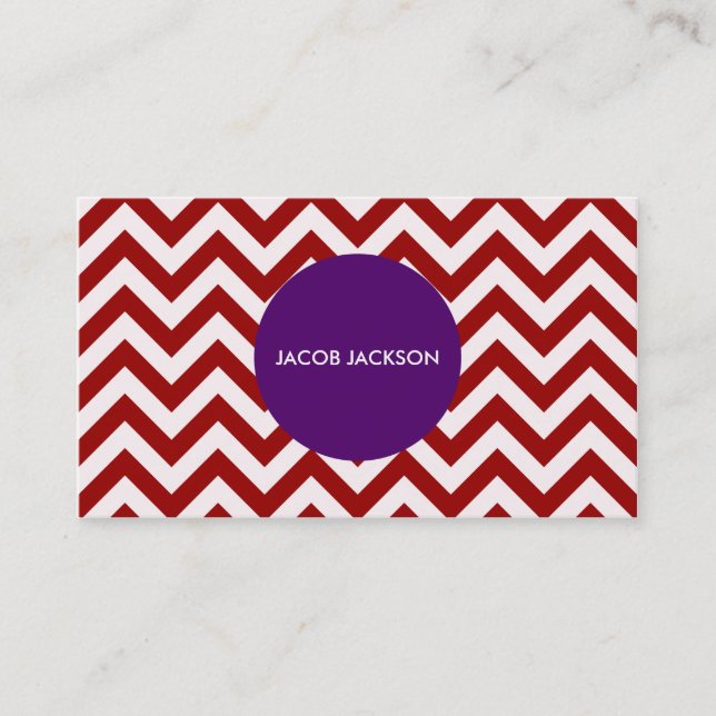 Carte De Visite Maroon Chevron (Devant)