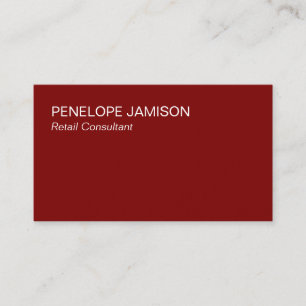 Carte De Visite Maroon moderne et blanc