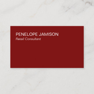 Carte De Visite Maroon moderne et blanc