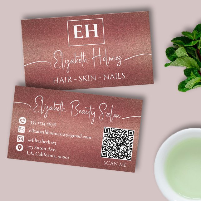 Carte De Visite Maroon Rouge branché Artiste maquillage Parties sc (Créateur téléchargé)