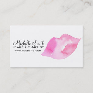 Carte De Visite Marquage à chaud rose de maquillage de lèvres