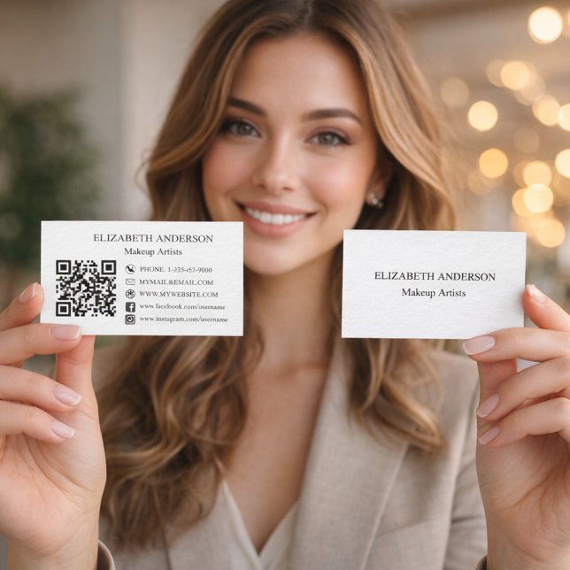 Carte De Visite Marque couleur Qr code socal media premium (Créateur téléchargé)