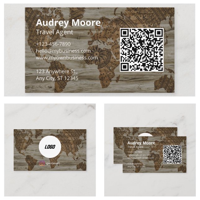 Carte De Visite Marque d'agent de voyage (Travel Agent Branding Business Cards)