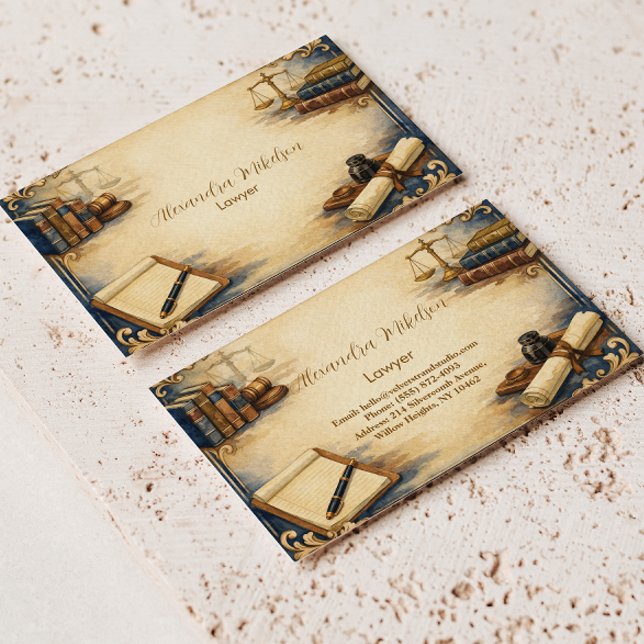 Carte De Visite Marque de professionnel de bureau d'avocat classiq (Créateur téléchargé)