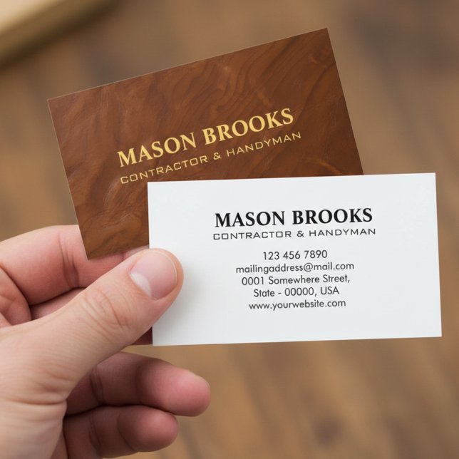 Carte De Visite Marque de services d'entrepreneur et de bricoleur (Créateur téléchargé)