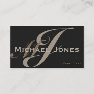Carte De Visite Marque Double Monogramme Professionnel Moderne Bei