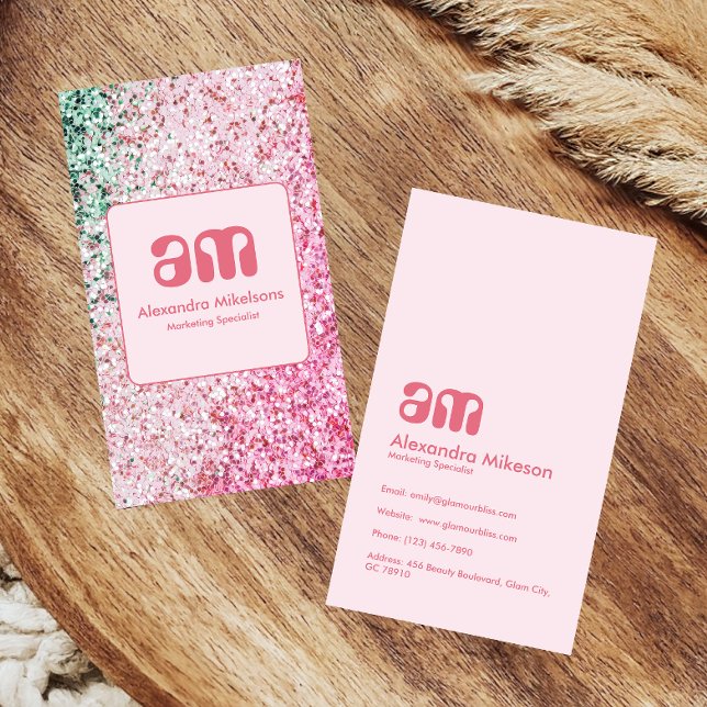 Carte De Visite Marque Féminine Rose Luxe (Créateur téléchargé)