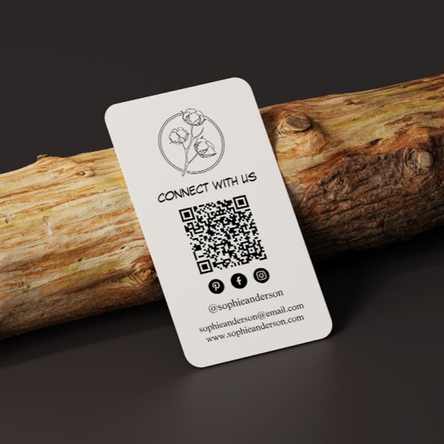 Carte De Visite Marque Moderne et Épurée avec Code QR (Créateur téléchargé)
