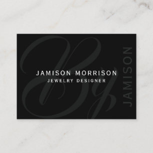 Carte De Visite Marque Nom Black White Business Professional Art
