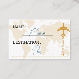 Carte De Visite Marque Place Voyage -  Place Tag Travel theme