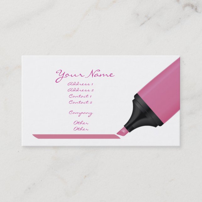 Carte De Visite marqueur rose (Devant)
