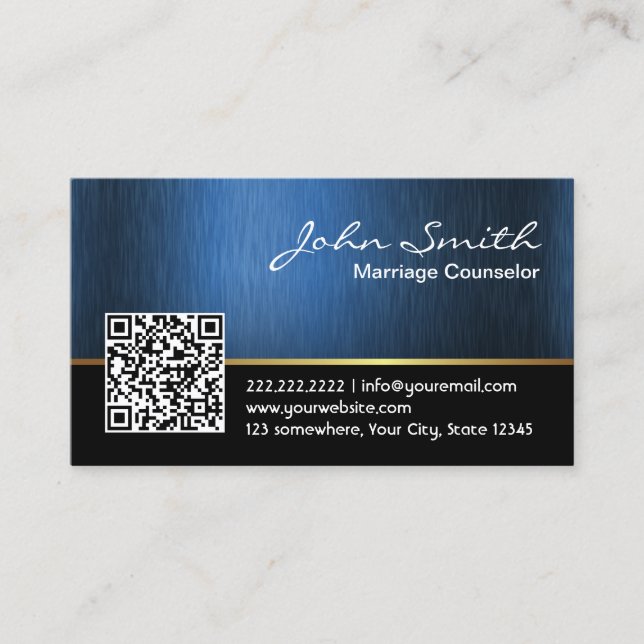 Carte De Visite Marriage Counseling Royal Blue QR code  (Devant)