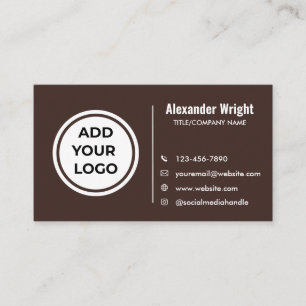 Carte de visite marron moderne Ajouter un logo 