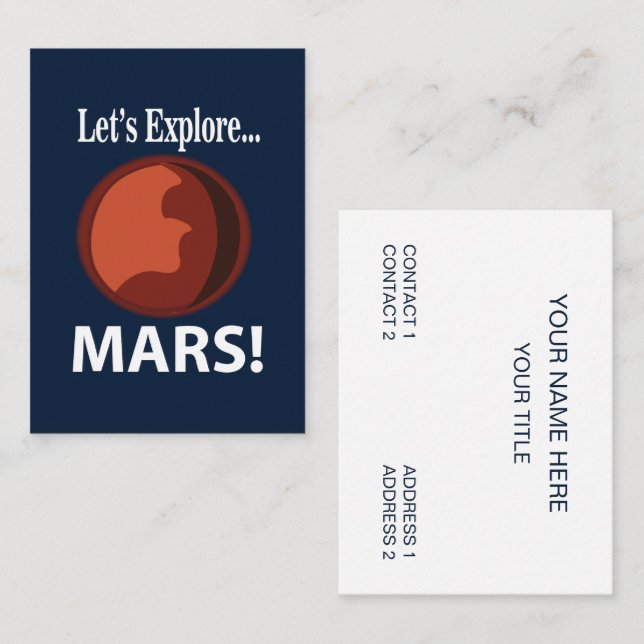 Carte De Visite Mars Explorons Mars (Devant / Derrière)