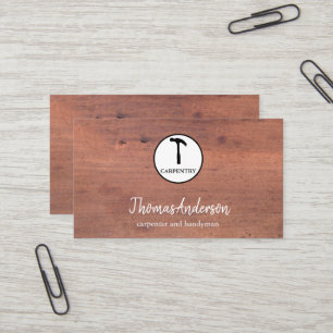 Carte De Visite Marteau Bois Charpentier Construction