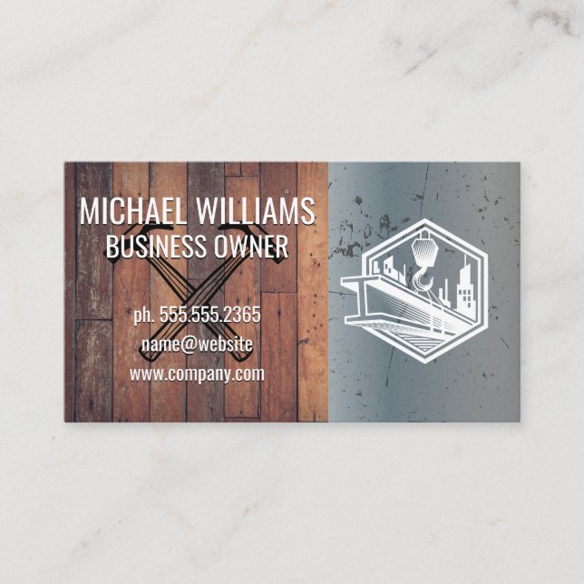 Carte De Visite Marteaux | Chantier de construction | Ingénieurs (Devant)
