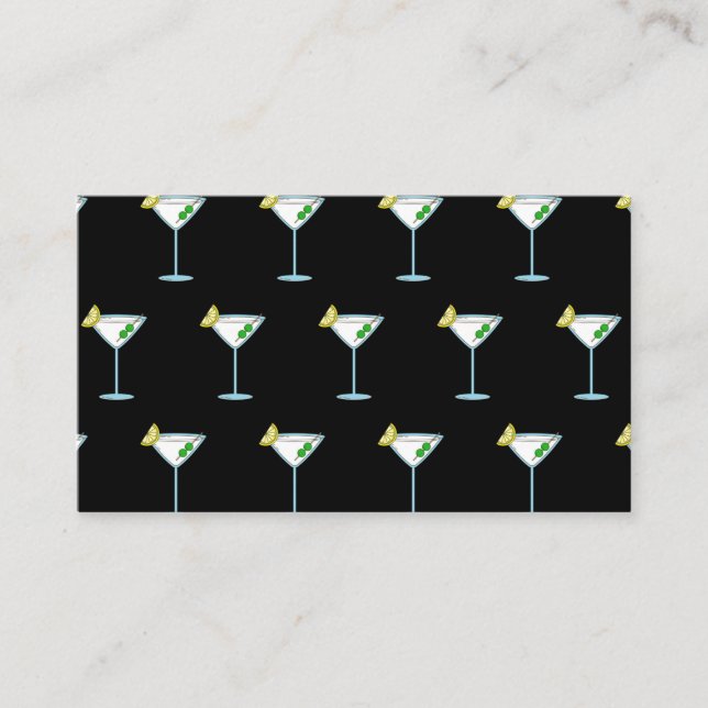 Carte De Visite Martini Amateurs De Cocktail Bar De Verre Alcool (Devant)