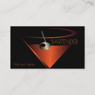 Carte De Visite Martini Cocktail Bartender