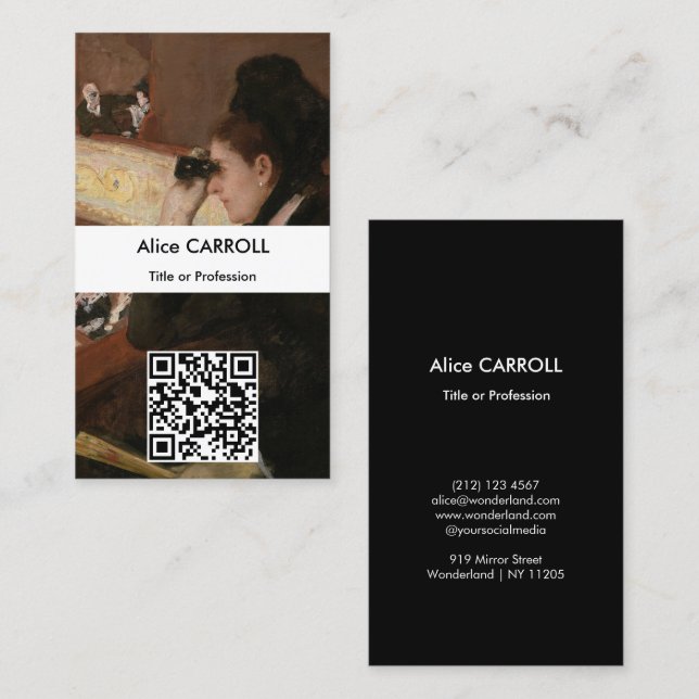 Carte De Visite Mary Cassatt - Dans la loge - Code QR (Devant / Derrière)