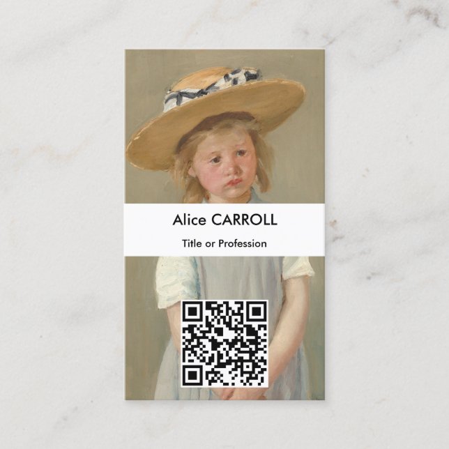 Carte De Visite Mary Cassatt - Enfant dans un Casquette de paille  (Devant)
