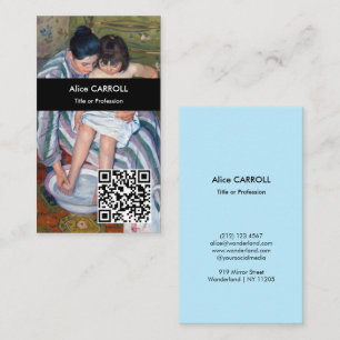 Carte De Visite Mary Cassatt - Le bain de l'enfant - Code QR