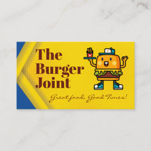 Carte De Visite Mascotte de Burger   Restaurant