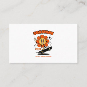 Carte De Visite mascotte tournesol avec skate