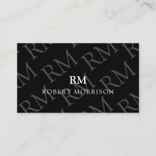 Carte De Visite Masculine professionnel Monogramme des médias soci