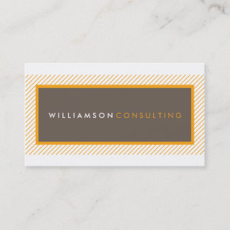 Carte De Visite MASCULINE STRIPE simple moderne tendance orange br
